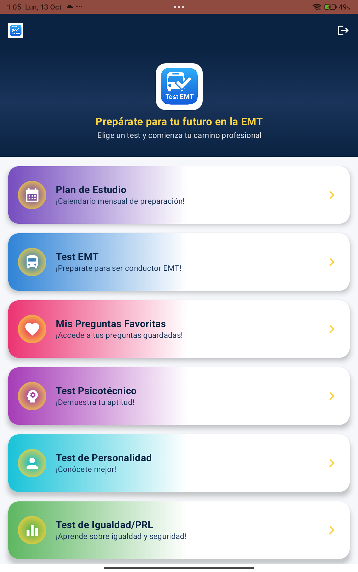 Menú principal